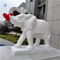 广场石象摆件 石雕大象定制 