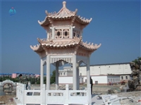  大理石亭子雕塑 公园六角凉亭石雕