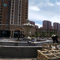  园林石雕喷泉  大理石欧式喷泉雕塑