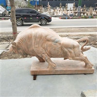 大理石牛雕塑 广场动物石雕