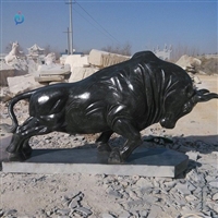 动物石雕公园大理石牛雕塑 