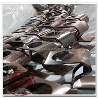 304不锈钢异形曲面三维立体造型吧台 酒店会所咖啡店灯金属接待台