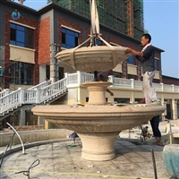  大理石水景喷泉石雕 欧式喷水钵雕塑