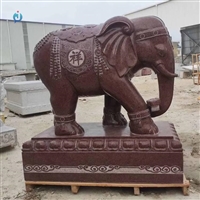  石雕大象一对  吉祥如意石象