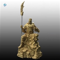  提刀关公人物雕塑 铸铜三国武士雕像摆件 