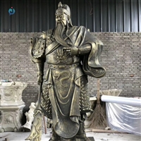 铸铜雕像摆件  提刀关公人物雕塑 