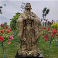 铜雕大型孔子行教像 铸铜人物雕塑