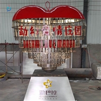  不锈钢雕塑定制 发光金属爱心