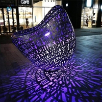  发光金属爱心不锈钢雕塑定制