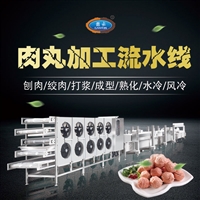 大型肉丸加工流水线设备，日产十吨的整套制作肉丸设备