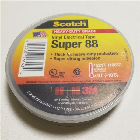 3M Scotch super 88#电工胶带PVC绝缘胶带困绑扎电线保护电缆接头