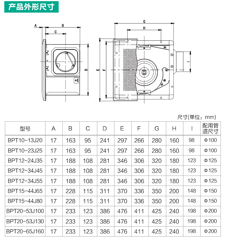 绿岛风全金属管道式换气扇BPT12-34J55北京代理销售