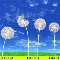 不锈钢发光蒲公英雕塑 