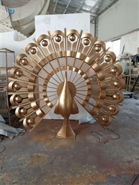 不锈钢抽象孔雀 动物景观装饰 