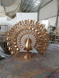  不锈钢抽象孔雀 动物雕塑