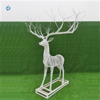 金属不锈钢镂空发光鹿雕塑