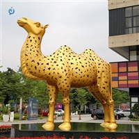 动物雕塑 不锈钢镂空骆驼雕塑 