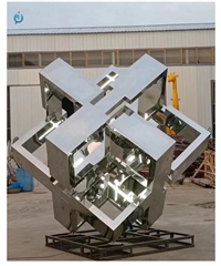 不锈钢魔方 园林铁艺镂空雕塑