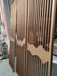 甘肃假山装饰玫瑰金不锈钢屏风隔断 金属艺术不锈钢屏风厂家