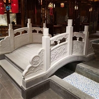 石雕流水小桥 大理石拱桥 