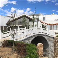 石雕流水小桥 大理石拱桥 雕塑 