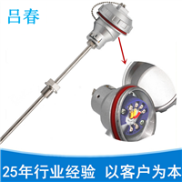 热电阻pt100温度变送器 SBWZP-231输出4-20ma信号测温杆直径10mm