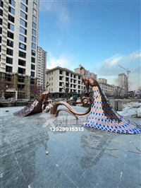 7米高不锈钢电镀孔雀雕塑   小区孔雀主题雕塑888