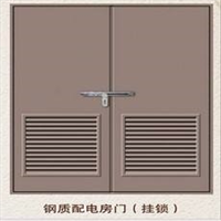 松江区钢质防火门带百叶 配电房设备间超大防火门定制