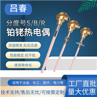 铂铑热电偶S型B型R型耐高温0-1800度刚玉管陶瓷管温度传感器K型