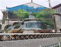 四川墙体广告 甘孜白玉新农村文化墙涂鸦 成都墙体彩绘制作
