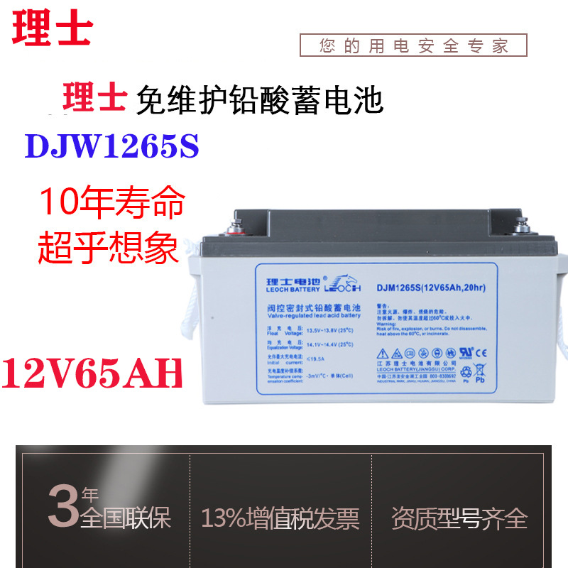 理士蓄电池DJM1265铅酸免维护12V65AH直流屏 UPS/EPS电源专用