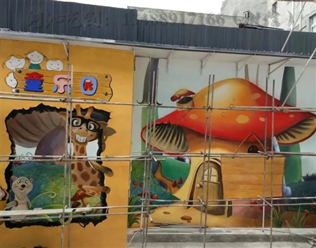 泸州泸县墙绘 嘻哈墙体彩绘 幼儿园手工墙绘 