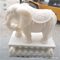 广场动物石雕汉白玉大象