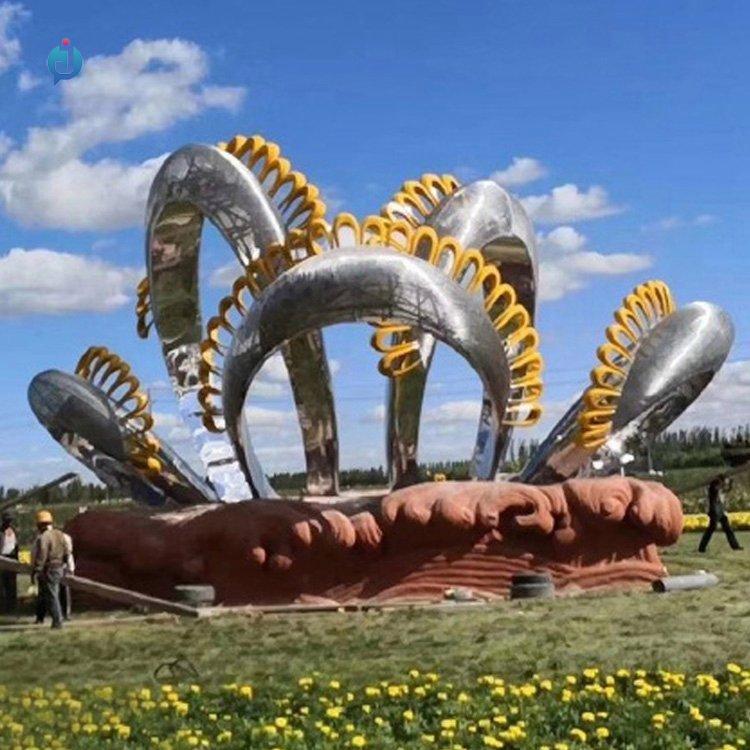 户外大型不锈钢广场雕塑 异型抽象造型