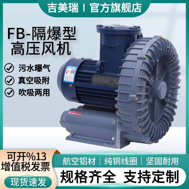 防爆高压鼓风机GB-10锅炉送风助燃7.5KW污水处理变频环形隔爆风机