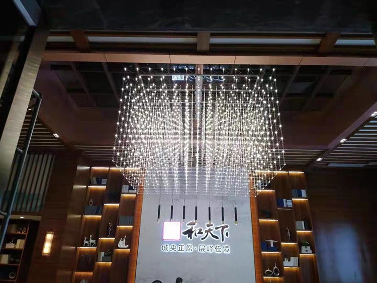 创意满天星大型吊灯定制沙盘灯售楼部大堂酒店装饰艺术LED光立方