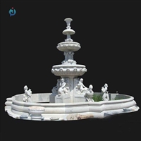  黄锈石石雕 欧式流水喷泉  