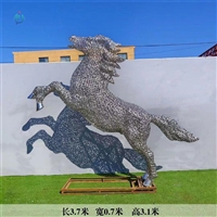 金属铁艺镂马雕塑 不锈钢动物发光马
