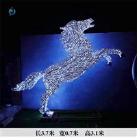 金属不锈钢发光马动物雕塑