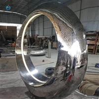  镂空发光  广场镜面不锈钢环形雕塑