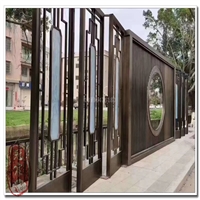 甘肃酒店室内201不锈钢异型花格 镶水晶不锈钢镂空屏风定制