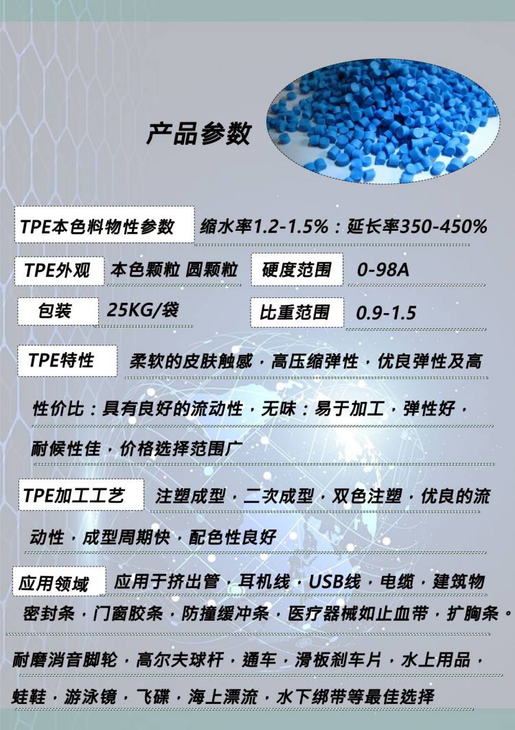 热塑性弹性体 TPE塑料颗粒 环保级TPE原料 0至95A定制