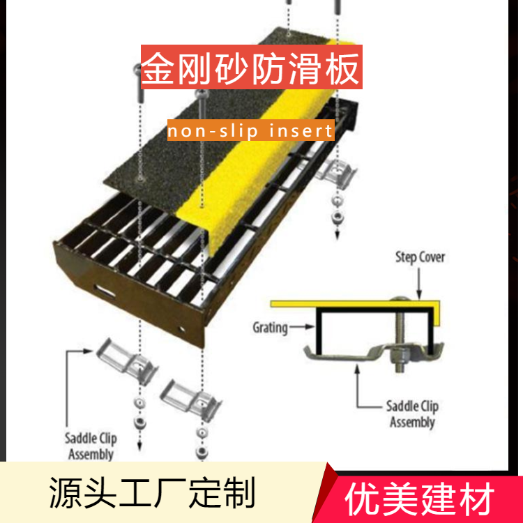 金刚砂踏步防滑板/复合耐磨楼梯防滑板