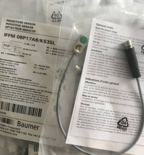 堡盟BAUMER电感式接近开关IFFM08P17A6/KS35L有货