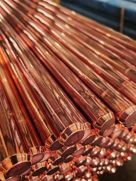 一尖一平镀铜接地棒 0.8铜层镀铜接地圆线 0.254国标双螺纹接地棒