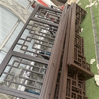 新中式铝花格定制 仿古工程建筑门头铝挂落 铝型材铝艺门楣