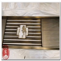 江西304不锈钢屏风隔断 轻奢钛金售楼部格栅 金属隔断装饰花格