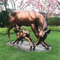 母子鹿雕塑母爱主题雕塑 