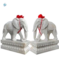 大理石大象 动物石雕雕塑厂家 