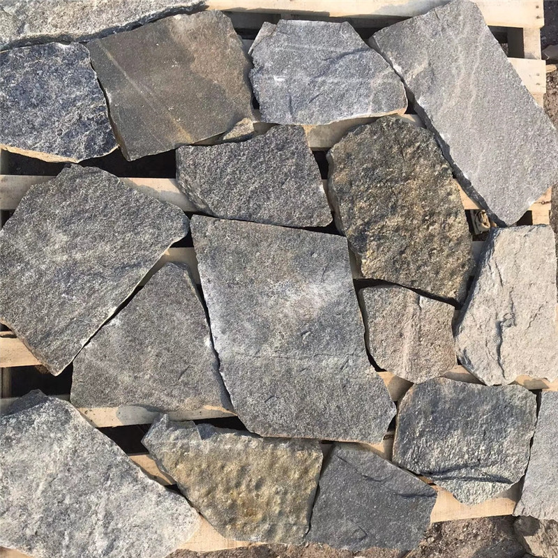 中式园林-仿古城堡石文化石 自然石贴面 灰色板岩碎拼石